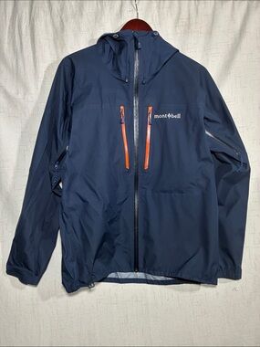 Montbell Gore-Tex T Men's Navy Waterproof Hooded Rain Shell